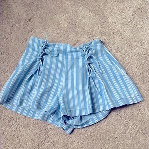 Forever 21 blue striped shorts